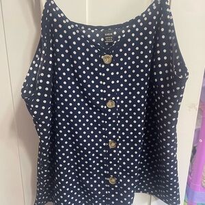SHEIN Blue Polka Dot Tank Top